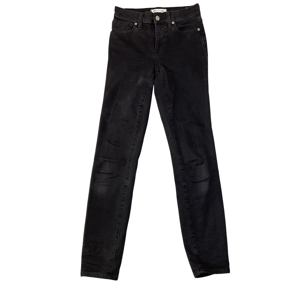 Madewell Jeans Womens 25 Black Denim High Riser Skinny 28" Inseam Casual Pockets